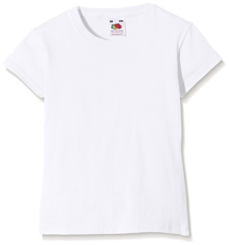 Fruit of the Loom SS079B, Camiseta Para Niños, Blanco (White), 7/8 Años