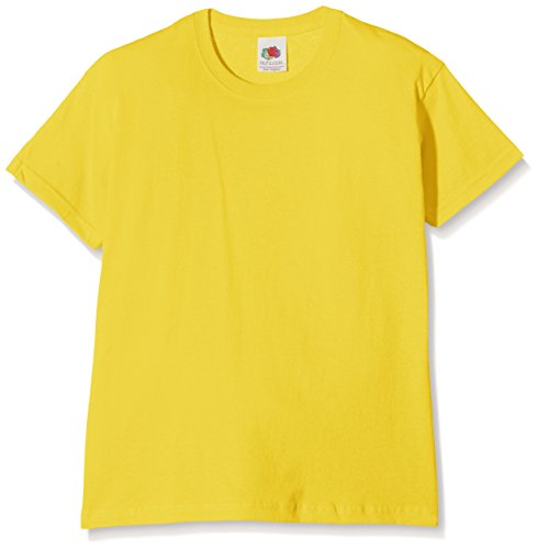 Fruit of the Loom SS132B, Camiseta para Niños, Amarillo, 3-4 años (Talla del fabricante 104)