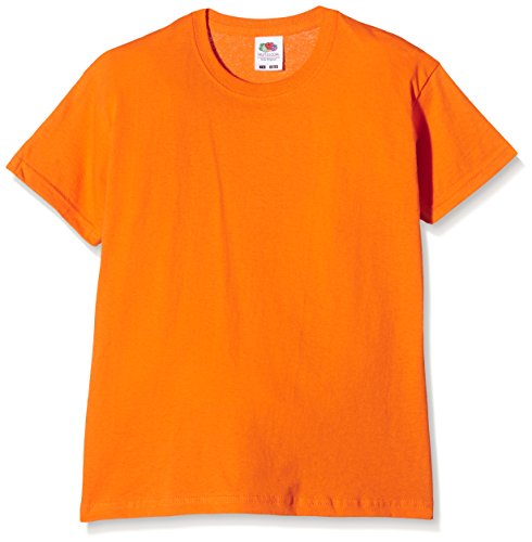 Fruit of the Loom SS132B, Camiseta para Niños, Naranja, 5-6 años (Talla del fabricante 116)