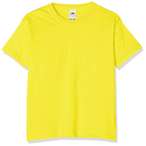 Fruit of the Loom Value T, Camiseta Niño, amarillo, 3-4 años