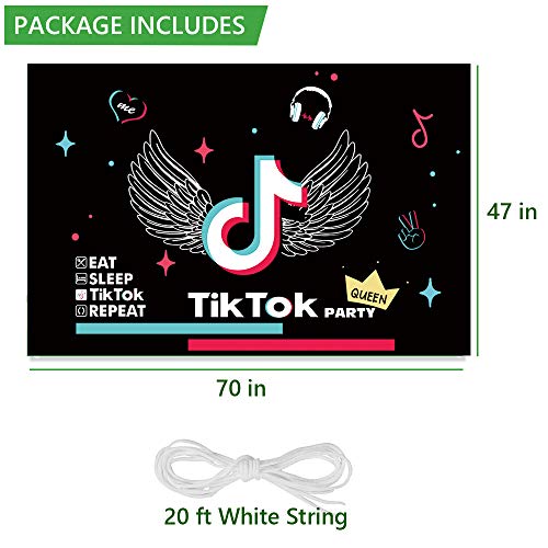 Fruor Tik Tok Decoración para Fiesta de Cumpleaños, 180cm x 120cm Tik Tok Telón De Fondo para Fotografía para Fiesta Musical de Karaoke, Banner de Cumpleaños para Niños o Niñas, Banners de Vinilo Fruor Tik Tok Decoración para Fiesta de Cumpleaños, 180cm x 120cm Tik Tok Telón De Fondo para Fotografía para Fiesta Musical de Karaoke, Banner de Cumpleaños para Niños o Niñas, Banners de Vinilo