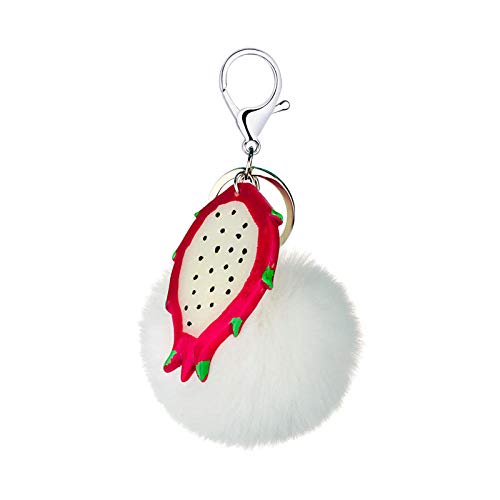 Fruta Bola de Pelo Llavero Colgante Regalo Creativo simulación Aguacate dragón Fruta Adorno Bolsa Accesorios-8