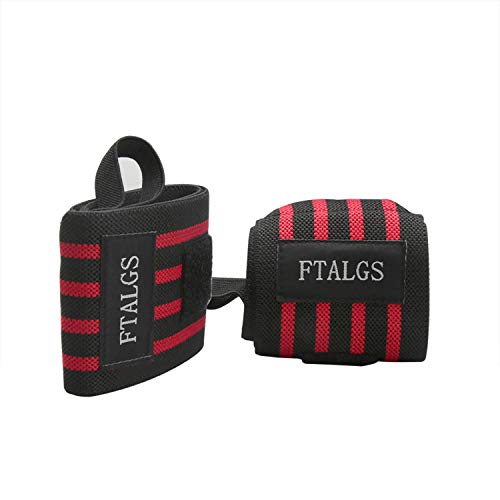 FTALGS Muñequeras Deportivas,Muñequeras Adjustable para Gimnasio para Unisex – Muñequeras Resistentes para Levantar de Pesas,Materia Poliester Duradero y Cómodo (1 Pair).