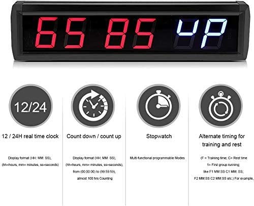 FTVOGUE 2.3 '' 6 dígitos LED Temporizador de Intervalo Cuenta Atrás Reloj Cronómetro Hogar Gimnasio Fitness Reloj Decoración de Escritorio(02) FTVOGUE 2.3 '' 6 dígitos LED Temporizador de Intervalo Cuenta Atrás Reloj Cronómetro Hogar Gimnasio Fitness Reloj Decoración de Escritorio(02)
