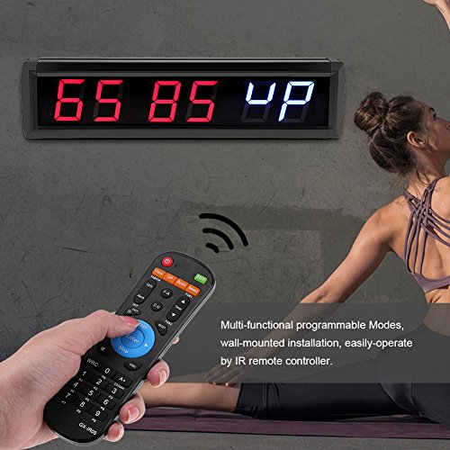 FTVOGUE 2.3 '' 6 dígitos LED Temporizador de Intervalo Cuenta Atrás Reloj Cronómetro Hogar Gimnasio Fitness Reloj Decoración de Escritorio(02)