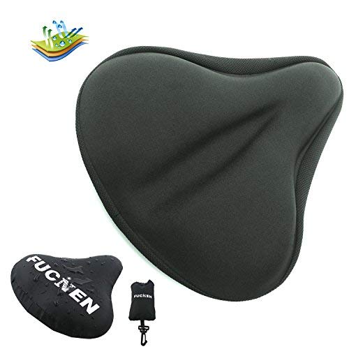 FUCNEN Funda sillin para Bicicleta estatica, Funda De Gel para Sillín De Bicicleta Grande Asiento para Bicicleta Estática, Almohadilla Ancha Suave, Almohadilla de Silla cómoda, Negro