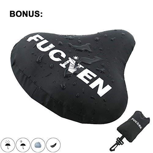 FUCNEN Funda sillin para Bicicleta estatica, Funda De Gel para Sillín De Bicicleta Grande Asiento para Bicicleta Estática, Almohadilla Ancha Suave, Almohadilla de Silla cómoda, Negro