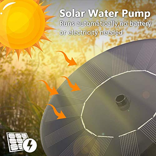 Fuente Solar Bomba, Bomba de Agua Solar, Fuentes Solares para Jardin con 6 Boquillas, Bomba Flotante, Fuente Solar con Panel Solar, Solar Kit Bomba de Agua para Piscina, Jardín, Estanque, Pajaros