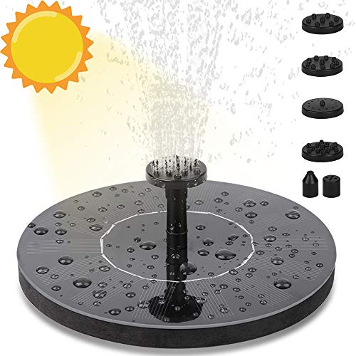 Fuente Solar Bomba, Bomba de Agua Solar, Fuentes Solares para Jardin con 6 Boquillas, Bomba Flotante, Fuente Solar con Panel Solar, Solar Kit Bomba de Agua para Piscina, Jardín, Estanque, Pajaros