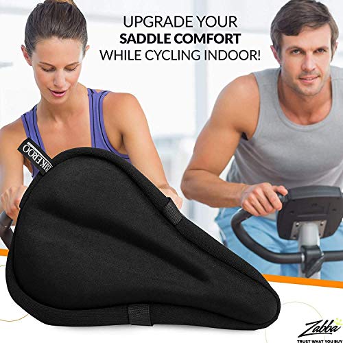 Funda Asiento Bicicleta Estática Más Cómodo [Almohadilla Gel Suave] - Funda Universal Sillín de Bicicleta - Hombres y Mujeres - Apto para Bicicleta de Spinning, Fija, de Touring, de Ruta y de Montaña