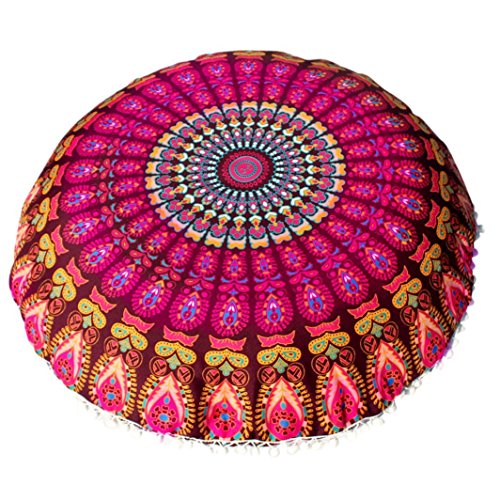 Funda Cojines, Xinan Cojín de meditación de Bohemia Redonda de Grandes Almohadas de Piso de Mandala 80 * 80cm (Amarillo) Funda Cojines, Xinan Cojín de meditación de Bohemia Redonda de Grandes Almohadas de Piso de Mandala 80 * 80cm (Amarillo)
