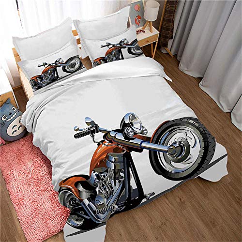 Funda De Edredón 3Dharley Motors W 220 X L 260 Cm 3D Ropa De Cama - Funda Nórdica Y Funda De Almohada, Hipoalergénica Funda De Edredón 3Dharley Motors W 220 X L 260 Cm 3D Ropa De Cama - Funda Nórdica Y Funda De Almohada, Hipoalergénica