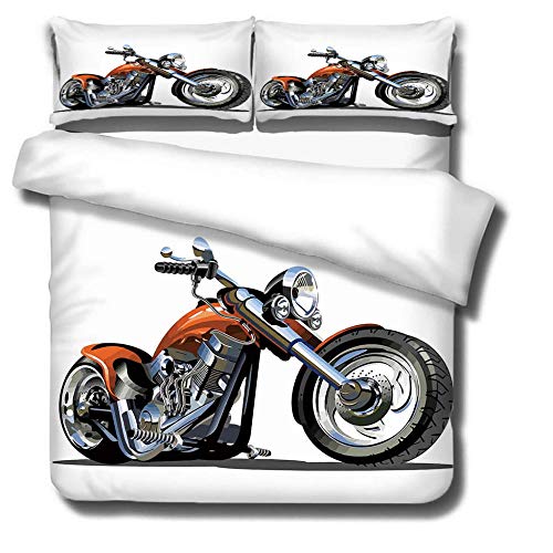 Funda De Edredón 3Dharley Motors W 220 X L 260 Cm 3D Ropa De Cama - Funda Nórdica Y Funda De Almohada, Hipoalergénica Funda De Edredón 3Dharley Motors W 220 X L 260 Cm 3D Ropa De Cama - Funda Nórdica Y Funda De Almohada, Hipoalergénica