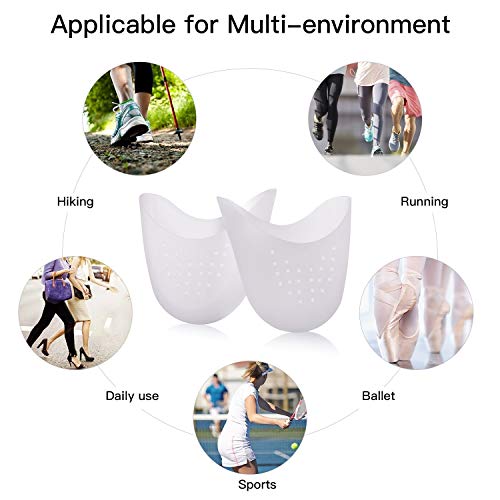 Funda de Gel para los Dedos de los Pies con protección para el antepié, fundas para pies con almohadillas metatarsales, cubierta protectora del pie de ballet para Zapatos de Tacón Alto, 2 pares Funda de Gel para los Dedos de los Pies con protección para el antepié, fundas para pies con almohadillas metatarsales, cubierta protectora del pie de ballet para Zapatos de Tacón Alto, 2 pares