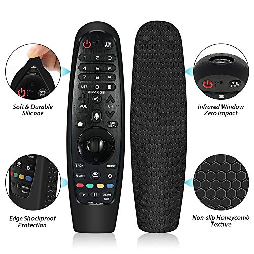 Funda de Silicona Compatible con Mando a Distancia LG Magic Control Remoto AN-MR20GA AN-MR19BA AN-MR18BA AN-MR600 AN-MR650 AN-MR650A - Negro