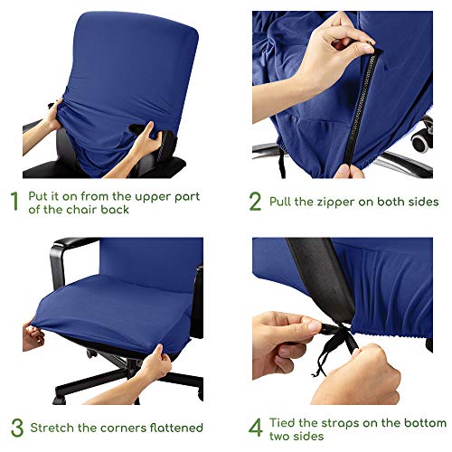 Funda de Silla de Oficina Modernas Estilo Simplista Cubiertas de la Silla de la computadora de Oficina Cubierta de la Silla Oficina removible (no Incluye Sillas) (Azul, M) Funda de Silla de Oficina Modernas Estilo Simplista Cubiertas de la Silla de la computadora de Oficina Cubierta de la Silla Oficina removible (no Incluye Sillas) (Azul, M)