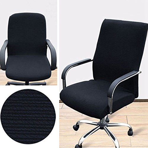 Funda MiLong para silla de oficina. Funda elástica y extraíble, elastano, negro, Medium Funda MiLong para silla de oficina. Funda elástica y extraíble, elastano, negro, Medium