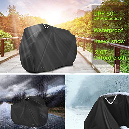 Funda para Bicicleta 2 Bicis, 190T de Nylon Cubierta Impermeable para Bicicleta Protección UV Anti Polvo Lluvia con para Bicicleta de montaña, Bicicleta de Ruta