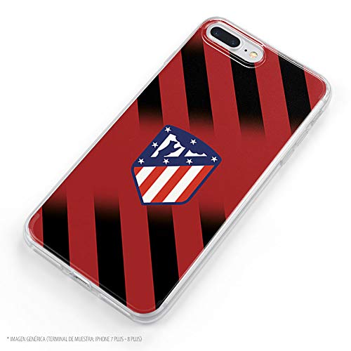 Funda para Samsung Galaxy A50 Oficial del Atlético de Madrid Fondo Rojo y Negro para Proteger tu móvil. Carcasa para Samsung de Silicona Flexible con Licencia Oficial de Atlético de Madrid.