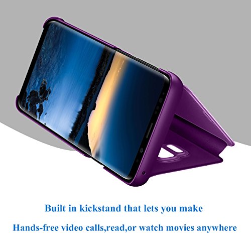 Funda para Samsung Galaxy J6 Plus Transparente Transparente Funda Transparente Ultrafina Cristal Ventana Espejo Folio Flip Cover para Samsung Galaxy J6 Plus (3, Samsung Galaxy J6 Plus)