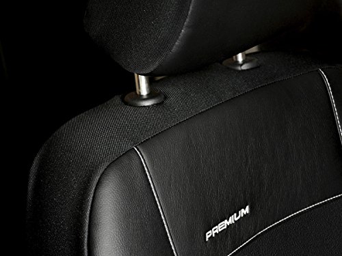 Fundas de asiento Sprinter a medida, ajuste perfecto, fundas protectoras de asiento de terciopelo + acolchado de punto, decoración para coche (Premium Sprinter I), color negro