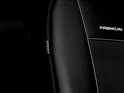 Fundas de asiento Sprinter a medida, ajuste perfecto, fundas protectoras de asiento de terciopelo + acolchado de punto, decoración para coche (Premium Sprinter I), color negro