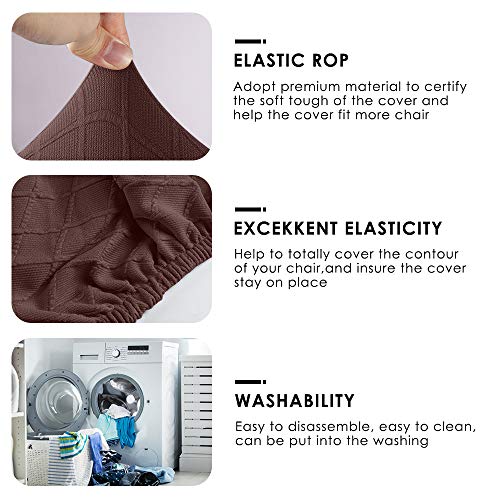 Fundas para sillas 4 Piezas Jacquard Funda de Silla Elástica Fundas elásticas Extraíbles y Lavables Comedor Cubierta de Asiento Duradera Modern Boda Decor Restaurante(Marron oscuro, Pack de 4) Fundas para sillas 4 Piezas Jacquard Funda de Silla Elástica Fundas elásticas Extraíbles y Lavables Comedor Cubierta de Asiento Duradera Modern Boda Decor Restaurante(Marron oscuro, Pack de 4)