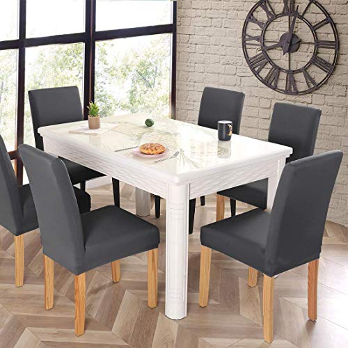 Fundas para Sillas de Comedor, Protector de Asiento de Silla Lavable ExtraÍBle Y de Gran Elasticidad, Funda para Fiesta en Casa, Hotel, Ceremonia de Boda (Gris) Fundas para Sillas de Comedor, Protector de Asiento de Silla Lavable ExtraÍBle Y de Gran Elasticidad, Funda para Fiesta en Casa, Hotel, Ceremonia de Boda (Gris)