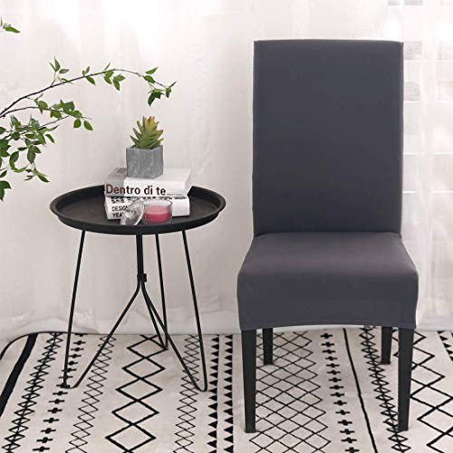 Fundas para Sillas de Comedor, Protector de Asiento de Silla Lavable ExtraÍBle Y de Gran Elasticidad, Funda para Fiesta en Casa, Hotel, Ceremonia de Boda (Gris)