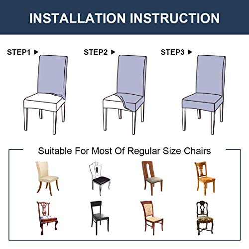 Fundas para Sillas de Comedor, Protector de Asiento de Silla Lavable ExtraÍBle Y de Gran Elasticidad, Funda para Fiesta en Casa, Hotel, Ceremonia de Boda (Gris) Fundas para Sillas de Comedor, Protector de Asiento de Silla Lavable ExtraÍBle Y de Gran Elasticidad, Funda para Fiesta en Casa, Hotel, Ceremonia de Boda (Gris)