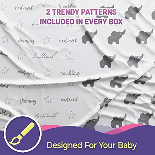 Fundas ultra suaves de algodón orgánico para cambiadores de bebés (paquete de 2). Se adaptan a cambiadores de tamaño estándar 40,6 x 81,2 cm (16" x 32"), vienen en dos diseños unisex Fundas ultra suaves de algodón orgánico para cambiadores de bebés (paquete de 2). Se adaptan a cambiadores de tamaño estándar 40,6 x 81,2 cm (16" x 32"), vienen en dos diseños unisex