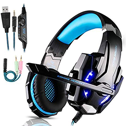 FUNINGEEK Auriculares Gaming PS4,Cascos Gaming de Mac Estéreo con Micrófono Cascos Gaming 3.5mm Jack con Luz LED Bass Surround y Cancelación de Ruido Auriculares Compatible con PC/Xbox One/Switch FUNINGEEK Auriculares Gaming PS4,Cascos Gaming de Mac Estéreo con Micrófono Cascos Gaming 3.5mm Jack con Luz LED Bass Surround y Cancelación de Ruido Auriculares Compatible con PC/Xbox One/Switch