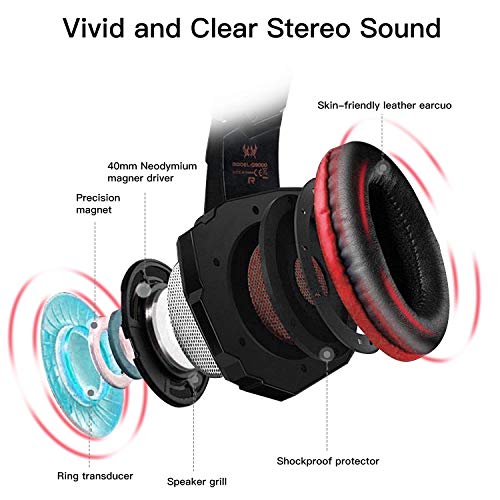 FUNINGEEK Auriculares Gaming PS4,Cascos Gaming de Mac Estéreo con Micrófono Cascos Gaming 3.5mm Jack con Luz LED Bass Surround y Cancelación de Ruido Auriculares Compatible con PC/Xbox One/Switch FUNINGEEK Auriculares Gaming PS4,Cascos Gaming de Mac Estéreo con Micrófono Cascos Gaming 3.5mm Jack con Luz LED Bass Surround y Cancelación de Ruido Auriculares Compatible con PC/Xbox One/Switch