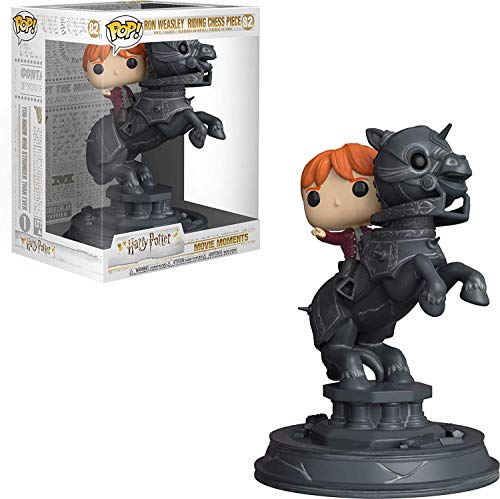 Funko- Pop Vinyl: Movie Moments: Harry Potter S5: Ron Riding Chess Piece Figura Coleccionable, Multicolor, única (35518)