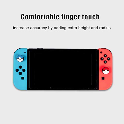 Funlab Thumb Grip Set Joystick Cap Cover Compatible con Nintendo Switch, Tapa analógica de silicona para Joy-Con controller - Rojo+Azul, 2 pares (4 piezas)