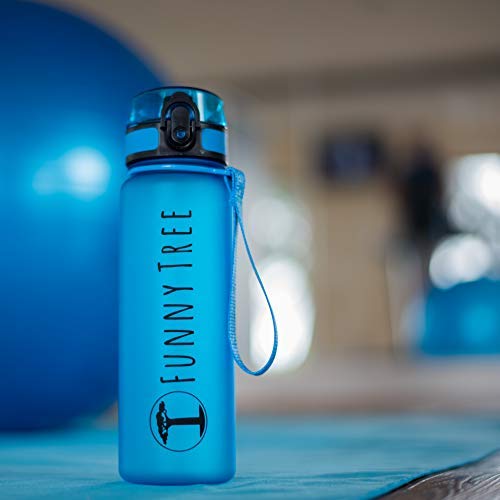 Funny Tree Botella de Agua tritan. 1500ml Azul océano. Libre de BPA y a Prueba de Fugas! Ideal en el Gimnasio, para Entrenamiento de Fuerza y Bienestar, o en Todos Sus Viajes.