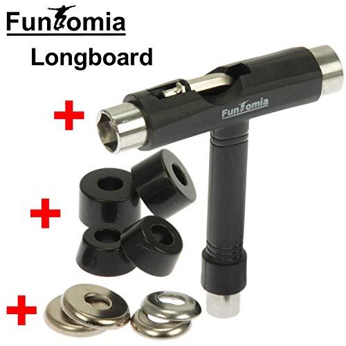 FunTomia Longboard Drop Through Cruiser Tabla de skate completa con rodamientos Mach1 High Speed T-Tool con y sin ruedas LED, 2596, Mod. Camber - Bambú Hawaii FunTomia Longboard Drop Through Cruiser Tabla de skate completa con rodamientos Mach1 High Speed T-Tool con y sin ruedas LED, 2596, Mod. Camber - Bambú Hawaii