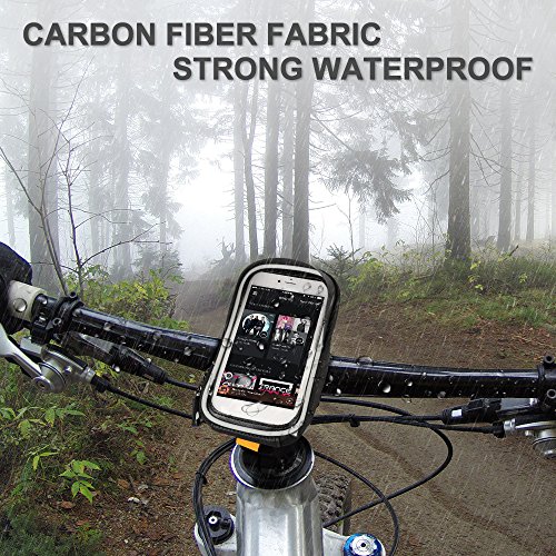 Furado Bolsa de Bicicleta, Bolsa Bicicleta Impermeable Bolsa Funda Móvil de Bici Bolso del Tubo Pantalla PVC Transparente para Manillar de Bicicleta para Teléfono 6 Inches