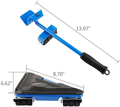 Furniture Lifter - Kit de herramientas para mover y levantar muebles pesados, peso máximo de carga 660 libras, almohadilla giratoria de 360 grados (azul o rojo, solo color aleatorio) Furniture Lifter - Kit de herramientas para mover y levantar muebles pesados, peso máximo de carga 660 libras, almohadilla giratoria de 360 grados (azul o rojo, solo color aleatorio)