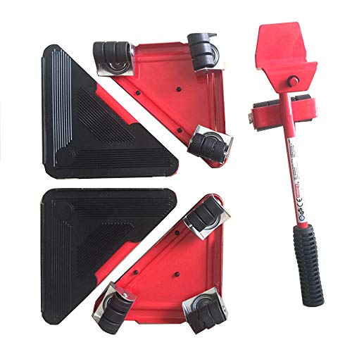 Furniture Lifter - Kit de herramientas para mover y levantar muebles pesados, peso máximo de carga 660 libras, almohadilla giratoria de 360 grados (azul o rojo, solo color aleatorio)