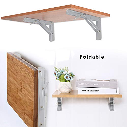 FUSIYU Soportes para Estantes Plegables 4 Piezas, Escuadras Abatibles Soporte Pared, Soportes Estanterías Escuadras Metálicas Ahorrar Espacio Soportes de Metal Completo, 400 x 215mm, Blanco FUSIYU Soportes para Estantes Plegables 4 Piezas, Escuadras Abatibles Soporte Pared, Soportes Estanterías Escuadras Metálicas Ahorrar Espacio Soportes de Metal Completo, 400 x 215mm, Blanco