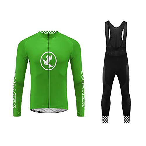 Future Sports Uglyfrog MTB Invierno Termo Maillot de Ciclismo Hombre Mangas Largas Ropa para Bicicleta 20D Cojín Conjunto Bici de Montaña Chaqueta+Bib Pantalones Culote de Ciclista Largo