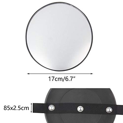 fuxunamz Espejo De Asiento Trasero para BebéS, Espejo Convexo con Gran Campo VisióN Hecho Material Irrompible (PláStico Abs) Bebé Sin Partes/Tornillos Individuales, Coche óPtimo En El (17 Cm) Negro