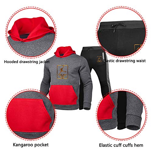 FZYQY Chándal Completo para Hombre, Moda Slim fit otoño e Invierno Conjunto Deportivo de Manga Larga Casual Sudadera con Capucha + Unisex Pantalones Deportivos Conjuntos Ropa de entrenamient