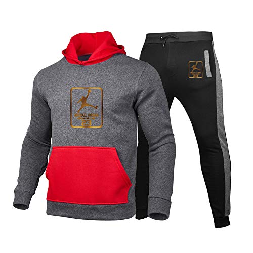 FZYQY Chándal Completo para Hombre, Moda Slim fit otoño e Invierno Conjunto Deportivo de Manga Larga Casual Sudadera con Capucha + Unisex Pantalones Deportivos Conjuntos Ropa de entrenamient