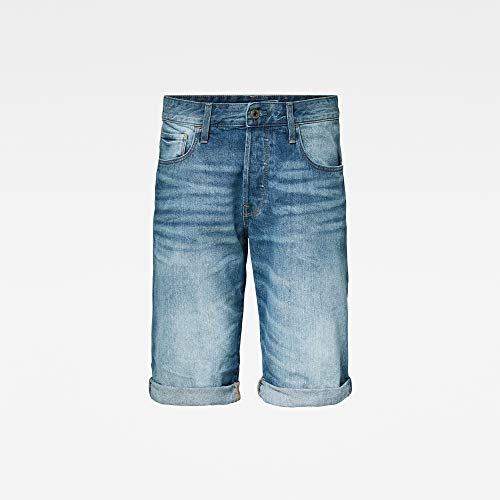 G-STAR RAW 3301 1/2 Pantalones Cortos, Azul (Medium Aged 071), 33 para Hombre