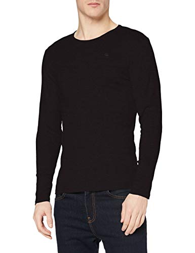 G-STAR RAW Base R T L/S 1-Pack Camisa Manga Larga, Negro (Black 990), X-Large para Hombre