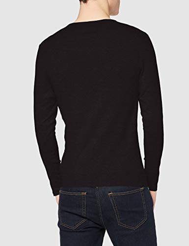 G-STAR RAW Base R T L/S 1-Pack Camisa Manga Larga, Negro (Black 990), X-Large para Hombre