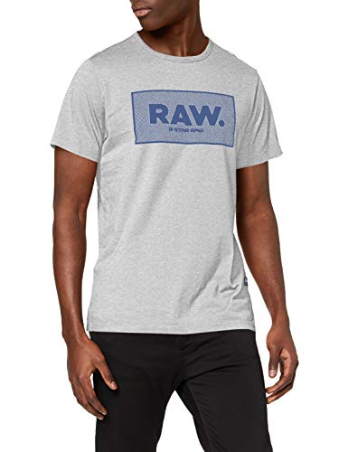 G-STAR RAW Boxed Straight Fit Camiseta, Gris (Lt Grey Htr 336-a302), M para Hombre