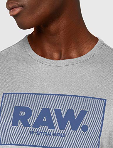 G-STAR RAW Boxed Straight Fit Camiseta, Gris (Lt Grey Htr 336-a302), M para Hombre